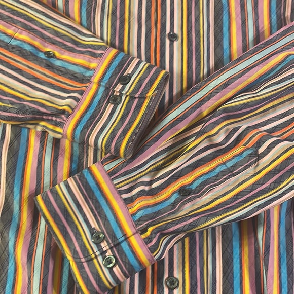 Men’s Bugatchi Button Down Long Sleeve Dress Shirt. Shaped Fit. XXL. EUC - Picture 6 of 8